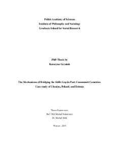 The Mechanisms of Bridging the Skills Gap in Post-Communist Countries : Case study of Ukraine, Poland, and Estonia