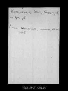 Komorowo. Files of Kamienczyk district in the Middle Ages. Files of Historico-Geographical Dictionary of Masovia in the Middle Ages
