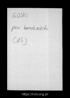 Goski. Files of Kamienczyk district in the Middle Ages. Files of Historico-Geographical Dictionary of Masovia in the Middle Ages