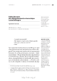 Polska jako szum. Siła nieprzystosowania w humanistyce Leonarda Neugera