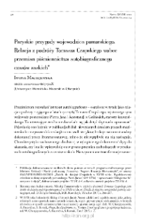 Paryskie przygody wojewodzica pomorskiego. Relacja z podr&oacute;ży Tomasza Czapskiego wobec przemian piśmiennictwa autobiograficznego czas&oacute;w saskich