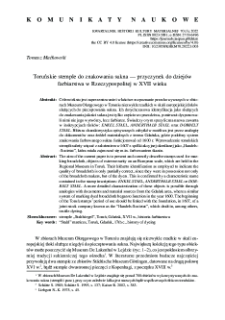 Toruńskie stemple do znakowania sukna — przyczynek do dziejów farbiarstwa w Rzeczypospolitej w XVII wieku