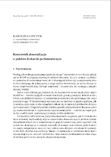 The noun demoralization [demoralizacja] in the Polish parliamentary discourse
