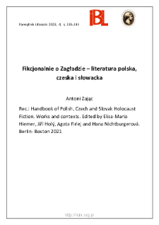 Fikcjonalnie o Zagładzie – literatura polska, czeska i słowacka