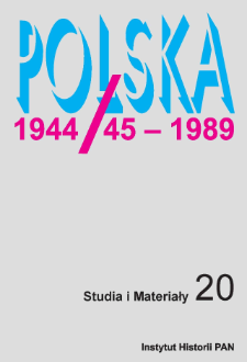 Polska 1944/45-1989 : studia i materiały, 20 (2022), Strony tytułowe, Spis treści