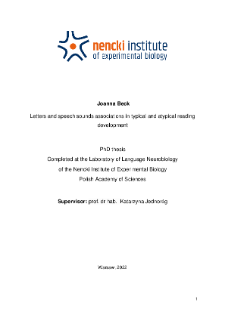 Letters and speech sounds associations in typical and atypical reading development : PhD thesis