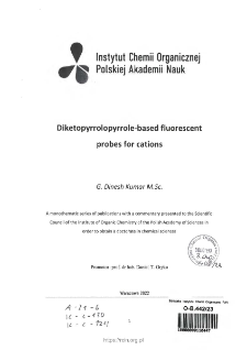 Diketopyrrolopyrrole-based fluorescent probes for cations