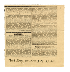 Zapiski. Ruch Filozoficzny - notatka o "Ruchu Filozoficznym" po śmierci K. Twardowskiego : "Wiek Nowy"/Lw&oacute;w/ nr 11.269 z dnia 27 listopada 1938 r.