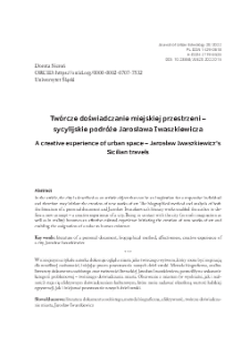 Tw&oacute;rcze doświadczanie miejskiej przestrzeni &ndash; sycylijskie podr&oacute;że Jarosława Iwaszkiewicza