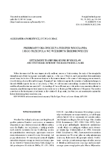 Przemiany osadnicze na terenie Wrocławia i jego przedpola we wczesnym średniowieczu