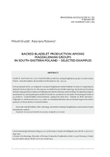 Backed bladelet production among Magdalenian groups in south-eastern Poland - selected examples