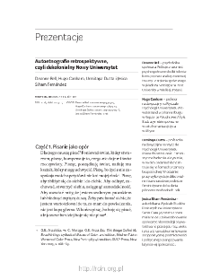 Autoetnografie retrospektywne, czyli dekolonialny Nowy Uniwersytet