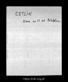 Cetnin. Files of Bielsk district in the Middle Ages. Files of Historico-Geographical Dictionary of Masovia in the Middle Ages