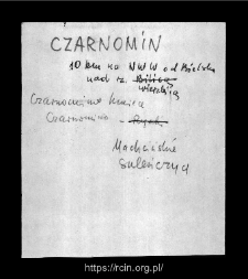 Czarnomin. Files of Bielsk district in the Middle Ages. Files of Historico-Geographical Dictionary of Masovia in the Middle Ages