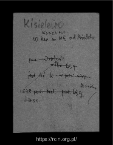 Kisielewo. Files of Bielsk district in the Middle Ages. Files of Historico-Geographical Dictionary of Masovia in the Middle Ages