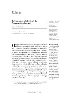 Ochrona uczuć religijnych w PRL. Archiwum transformacji