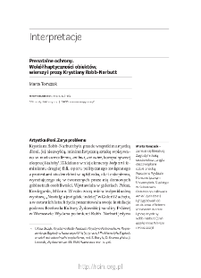 Prenatalne ochrony. Wok&oacute;ł haptyczności obiekt&oacute;w, wierszy i prozy Krystiany Robb-Narbutt