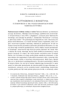 Rittnerowie z Bursztyna. O żydowskich (i nie tylko) korzeniach rodu Tadeusza Rittnera