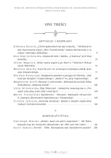 Wiek XIX, Rok XV (LVII), 2022, Spis treści