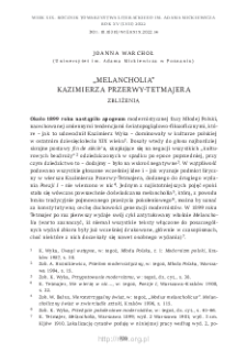 &bdquo;Melancholia&rdquo; Kazimierza Przerwy-Tetmajera. Zbliżenia