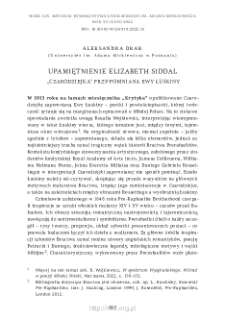 Upamiętnienie Elizabeth Siddal. Czarodziejka przypomniana Ewy Łuskiny