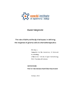 The role of BLM and RecQL4 helicases in defining the response of glioma cells to chemotherapeutics : PhD thesis