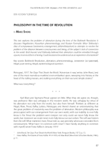 Philosophy in the Time of Revolution