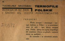 Termopile polskie : misterjum na tle życia i śmierci ks. Józefa Poniatowskiego