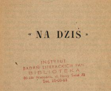 Na dziś. [Cz. 1-2].