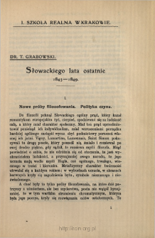 Słowackiego lata ostatnie 1843-1849
