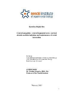Central amygdala - ventral tegmental area - cortical circuits mediate initiation and maintenance of social interaction : PhD thesis