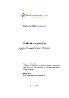 Podłoże neuronalne wygaszania pamięci strachu : praca doktorska