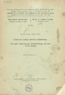 Prace Towarzystwa Przyjaci&oacute;ł Nauk w Wilnie. Travaux de la Soci&eacute;t&eacute; des Sciences et de Lettres de Wilno. Classe des sciences math&eacute;matiques et naturelles Wydział Nauk Matematycznych i Przyrodniczych. =