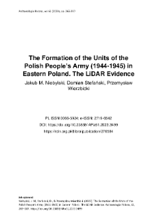 The Formation of the Units of the Polish People&rsquo;s Army (1944-1945) in Eastern Poland. The LiDAR Evidence
