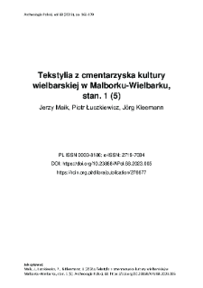 Tekstylia z cmentarzyska kultury wielbarskiej w Malborku-Wielbarku, stan. 1 (5)