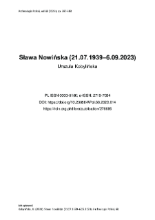 Sława Nowińska (21.07.1939–6.09.2023)
