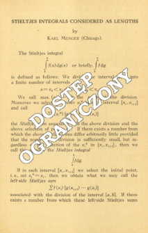 Stieltjes integrals considered as lengths