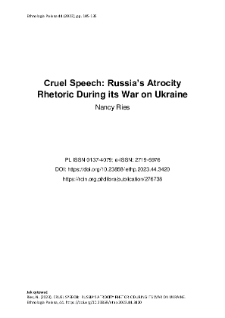 Cruel Speech: Russia’s Atrocity Rhetoric During its War on Ukraine