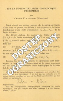 Sur la notion de limite topologique d'ensembles