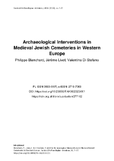 Archaeological Interventions in Medieval Jewish Cemeteries in Western Europe