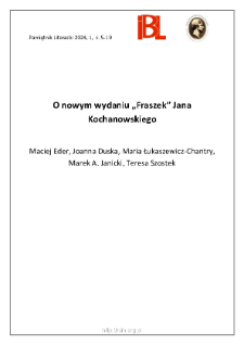 O nowym wydaniu „Fraszek” Jana Kochanowskiego .