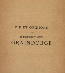 Notes sur Paris : vie et opinions de M. Frédéric Thomas Graindorge