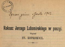 Rokosz Jerzego Lubomirskiego w poezyi