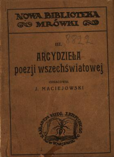 Arcydzieła poezji wszechświatowej. Cz. 1