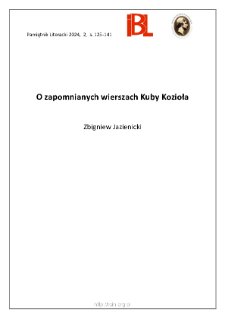 O zapomnianych wierszach Kuby Kozioła.
