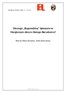 Dlaczego "Bogurodzicę" śpiewano w liturgicznym okresie Bożego Narodzenia?