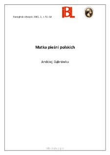 Matka pieśni polskich