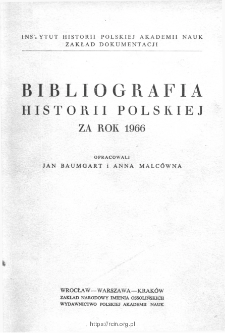Bibliografia historii polskiej za rok 1966