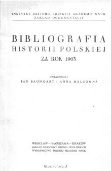 Bibliografia historia polskiej za rok 1963