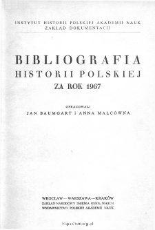 Bibliografia historii polskiej za rok 1967